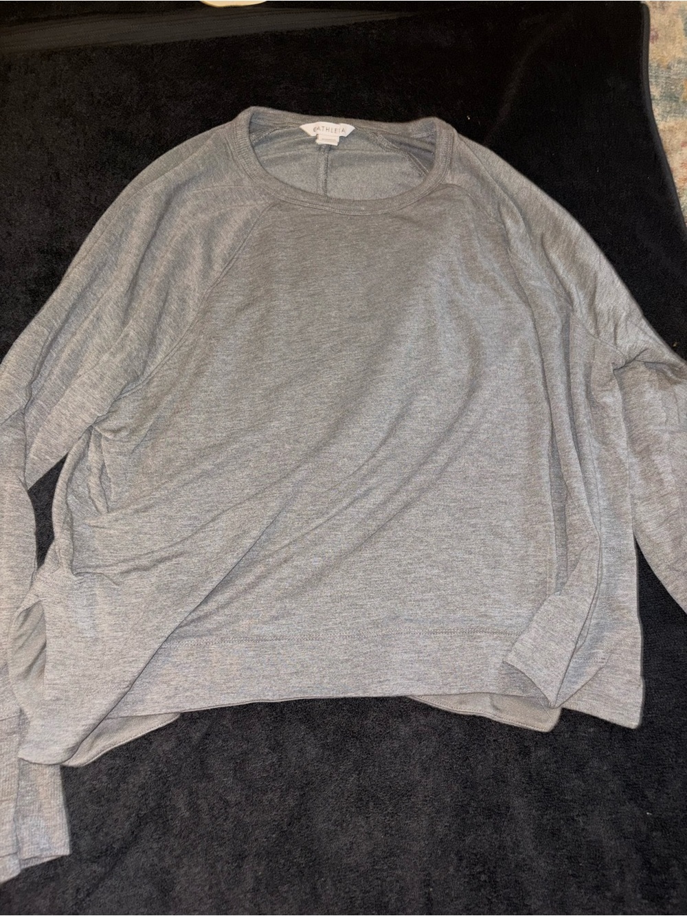 Athleta Womens Sweatshirt Long Sleeve  Light Heather Grey Size 1X Cozy Soft